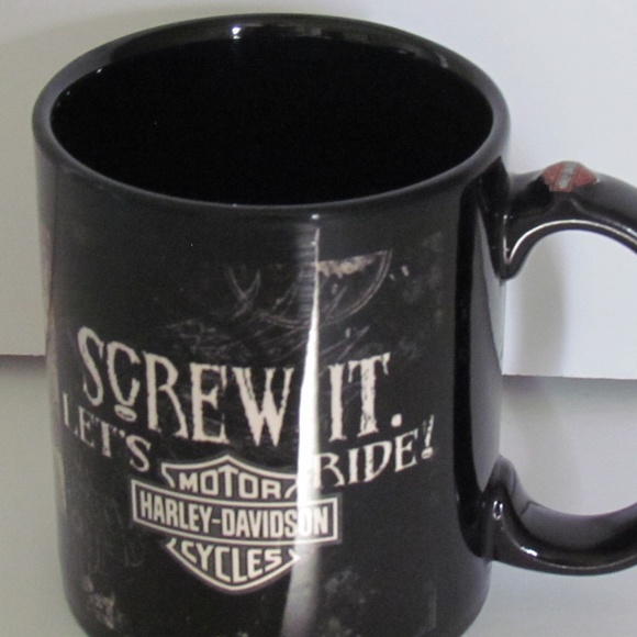 Harley Davidson "Screw It, Let's Ride" Black Mug, Pre-Owned, Exc Condition - Picture 3 of 6